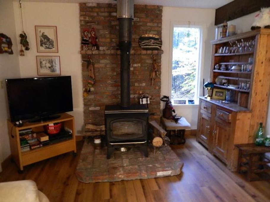 Wood - burning stove.
