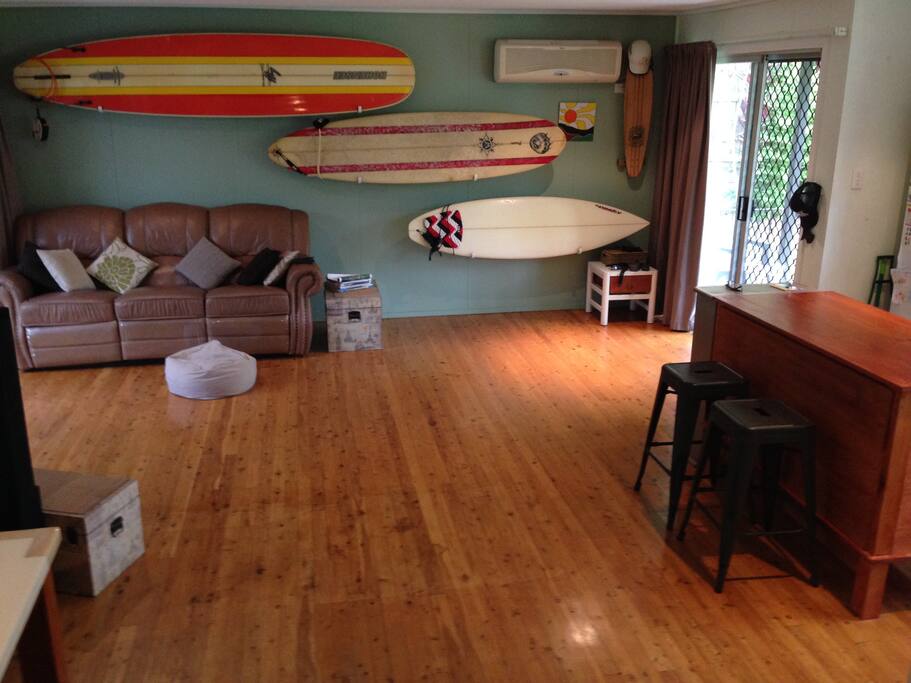 Lounge area. The boards will be removed.