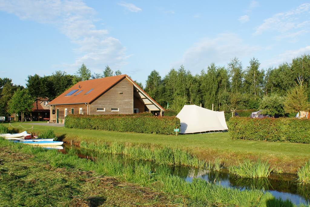 Reception building and River at campsite