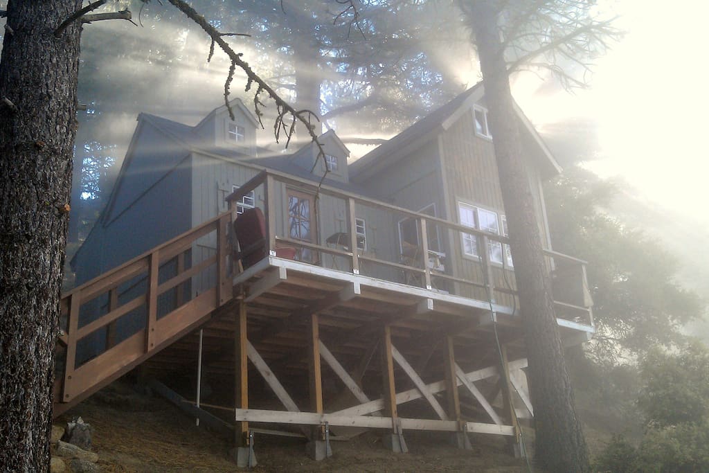 A rare summer fog over The Dollhouse