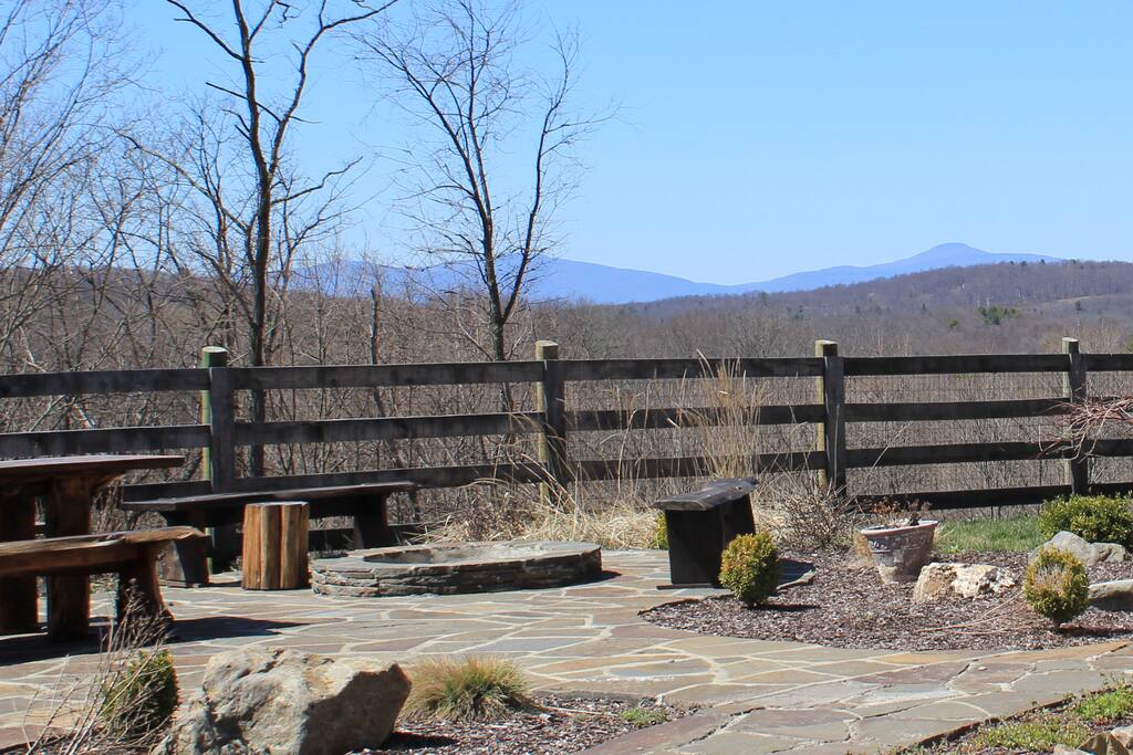 Fire pit on patio