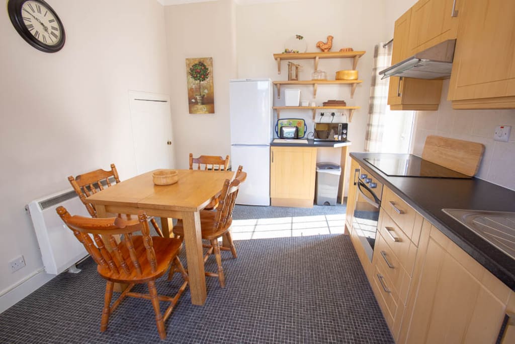 Kitchen with door to garden
