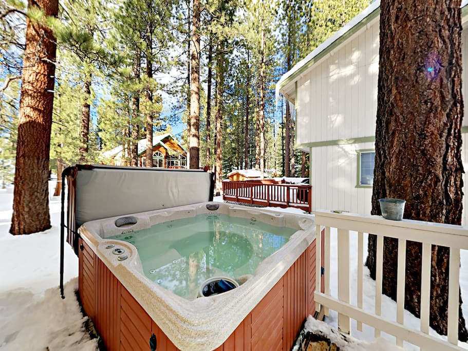 Soak in your private hot tub after exploring the mountain.