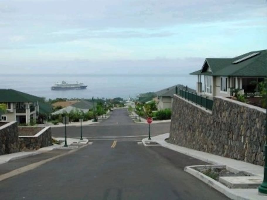 Drive up through Malulani Gated Community. We are near the top with the best ocean views