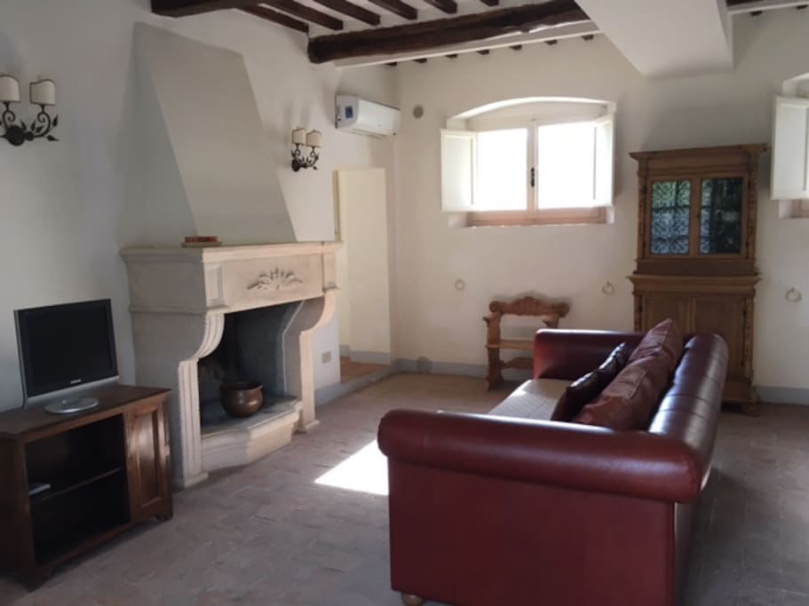 Living room with fireplace