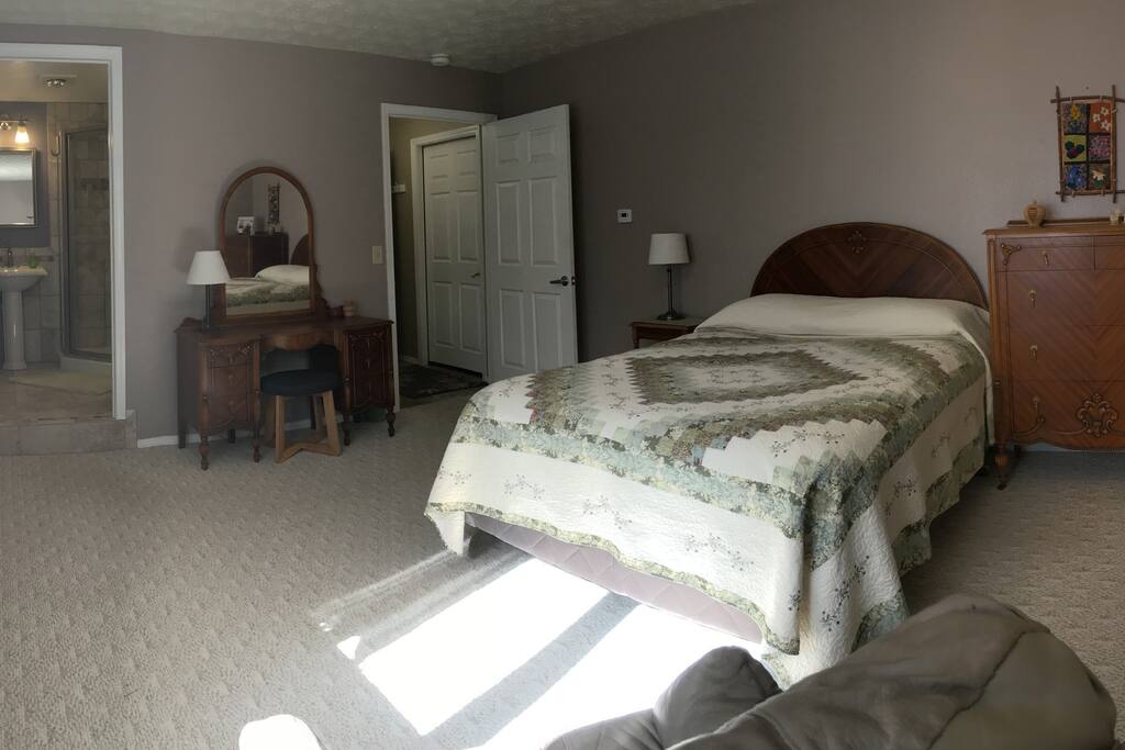 Room has private entry and bath.