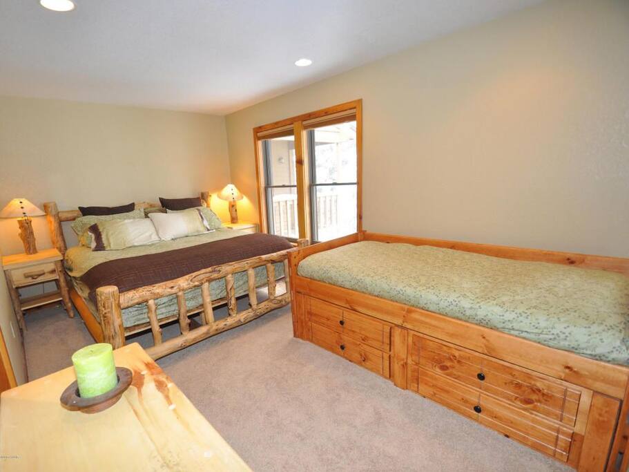 Master bedroom with pull out sleeper.