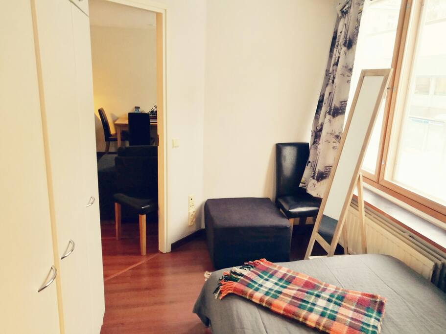 Bedroom with closed door.