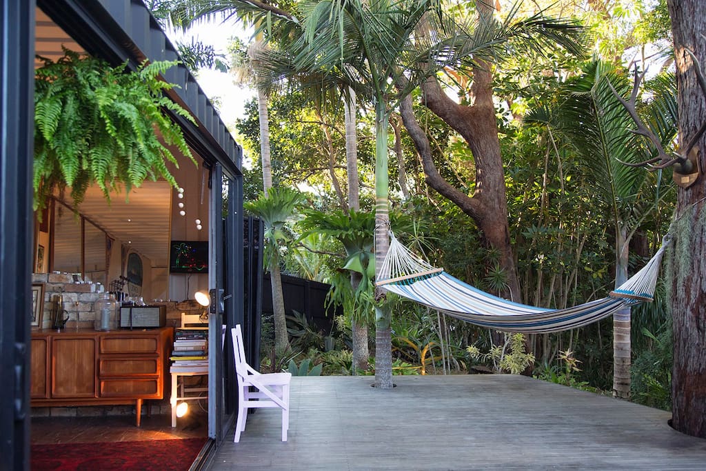 The most relaxing seat in the house, The hammock under the trees.