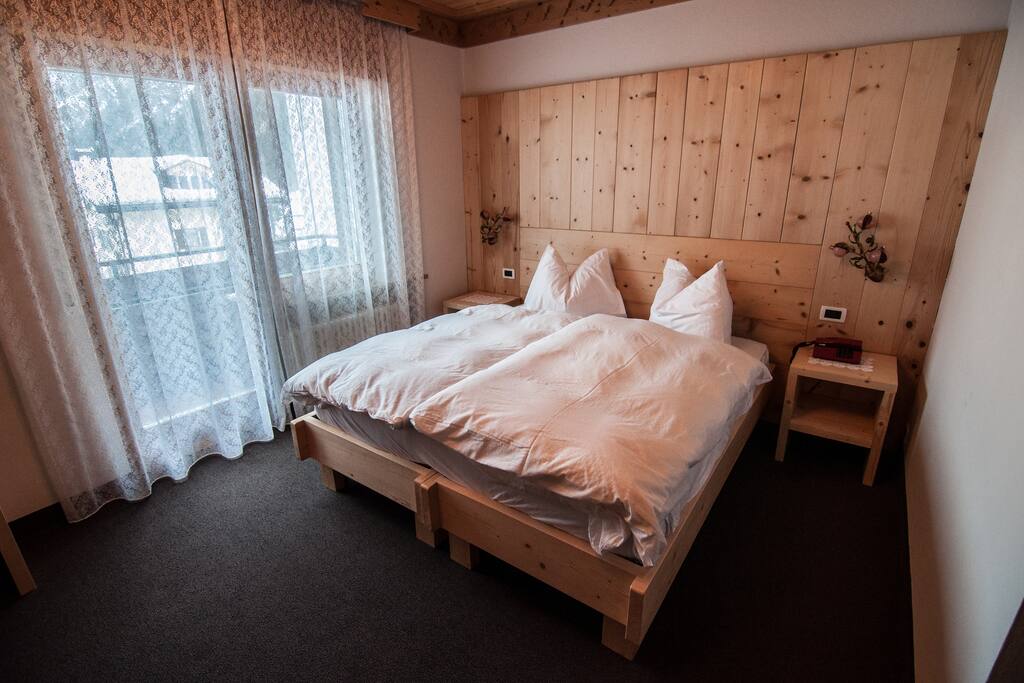 Double room in natural wood