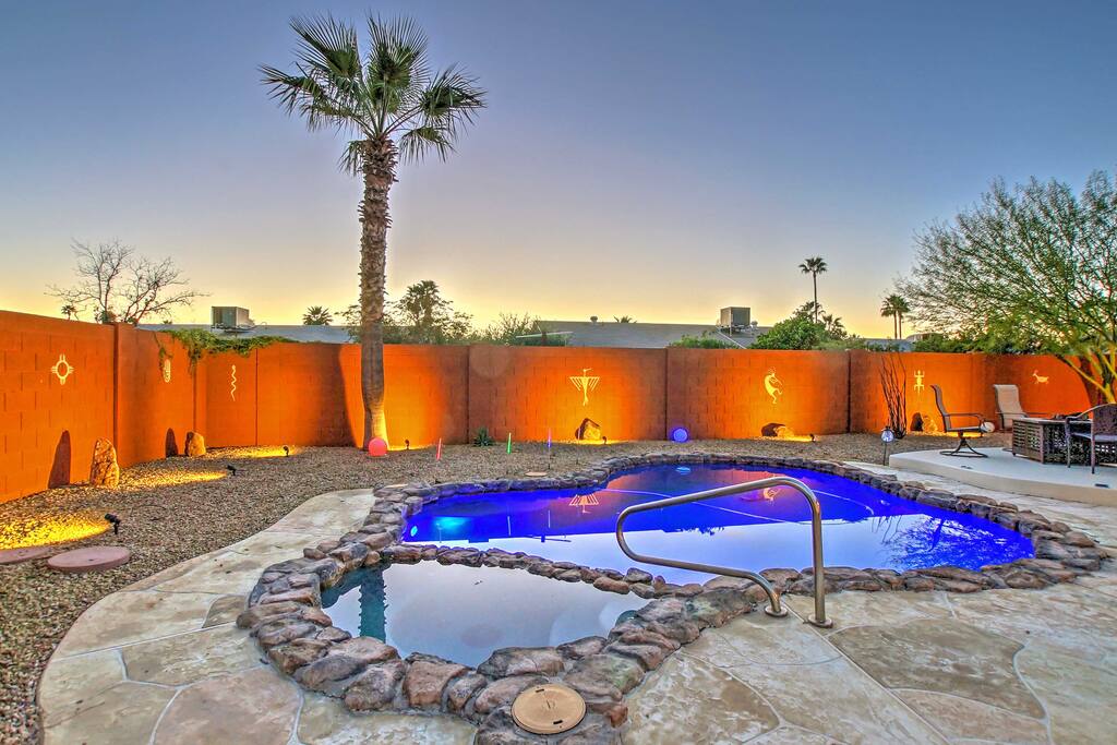 When it's a nice day out, hop in the private pool in the spacious backyard.