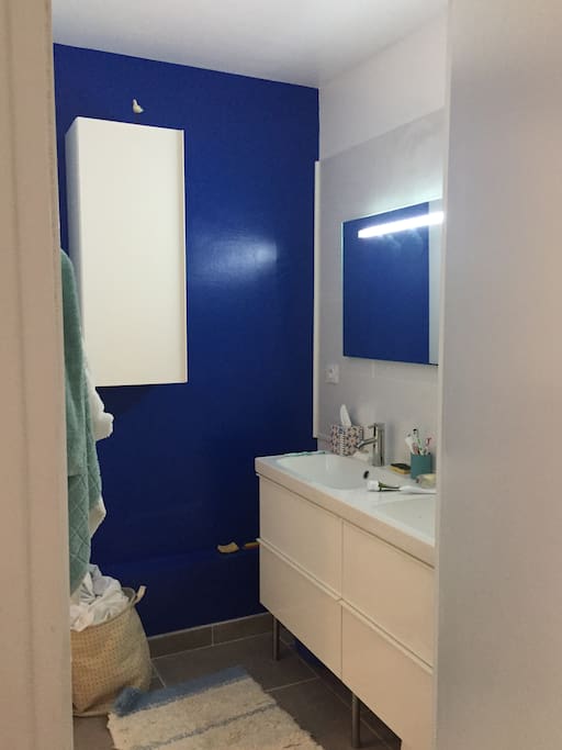 Salle de bain avec douche italienne