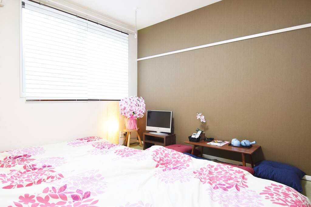 We provide 2 double size bed. Up to 4 people can be accommodated in this apartment.