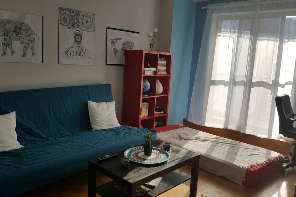 Leaving Area with futon convert-able to queen bed