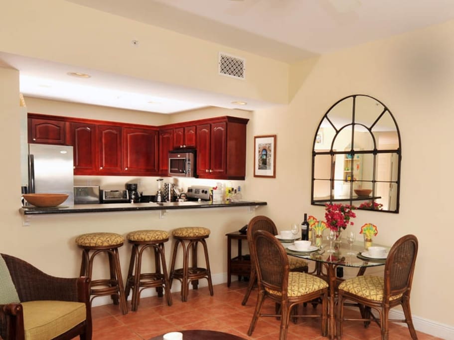 Our dining room and kitchen
