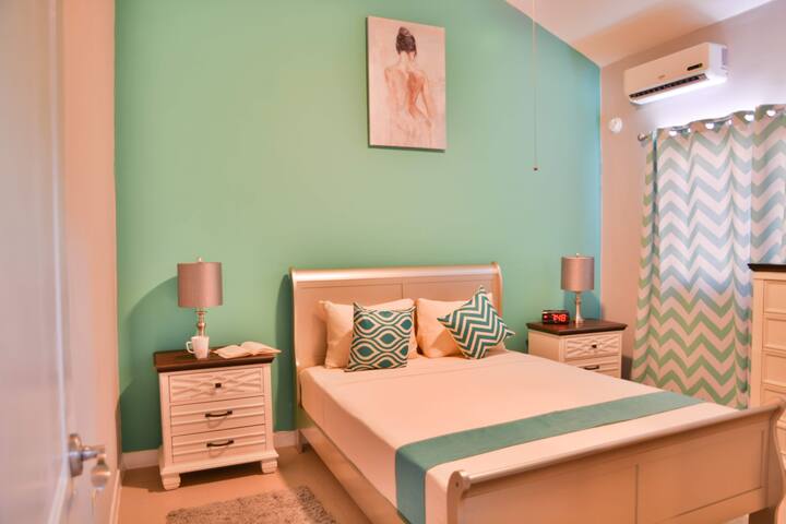 Green Queen Bedroom