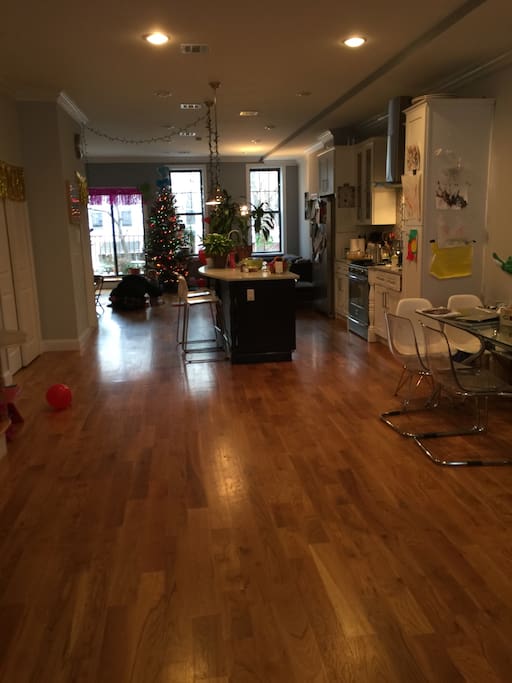 Duplex with a shared living room dining kitchen