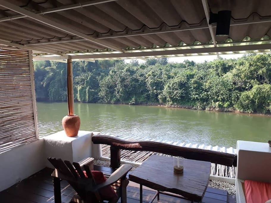 You could spend hours gazing into the River Kwai from this vantage point at our terrace.