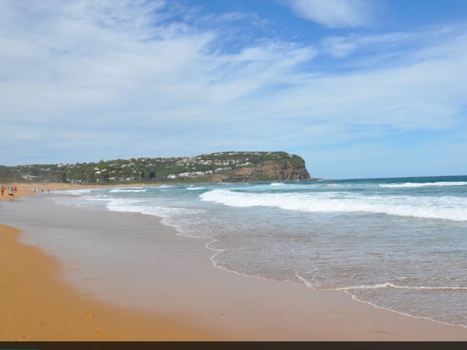 Patrolled beach in the summer