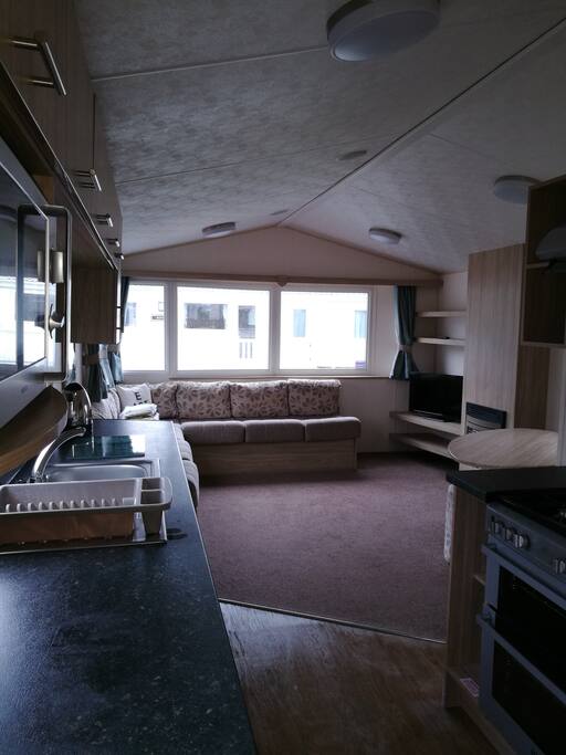 spacious living and kitchen areas