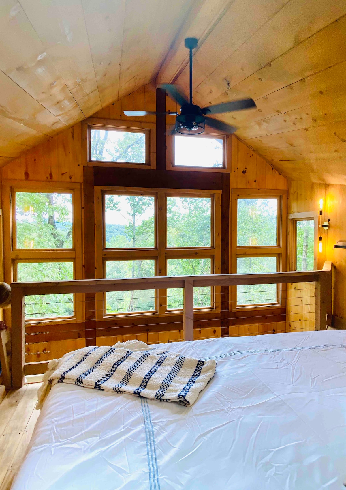 King size bed...and what a view to wake up to! Bed can also be converted to two twin beds. 