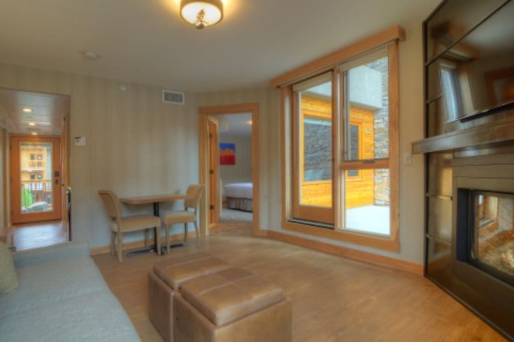 The suite features large windows that provide plenty of natural light