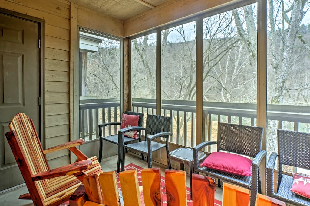 Start each morning with a warm cup of coffee on the screened porch!