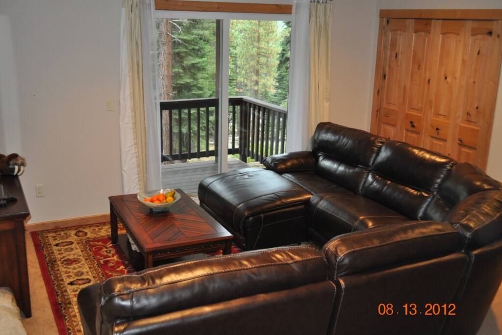 Downstairs family room with leather recliners