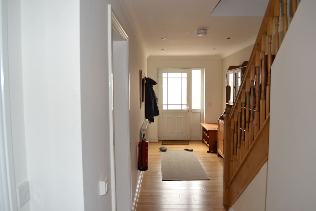 Hallway - leading to downstairs large utility room with dryer and washing machine