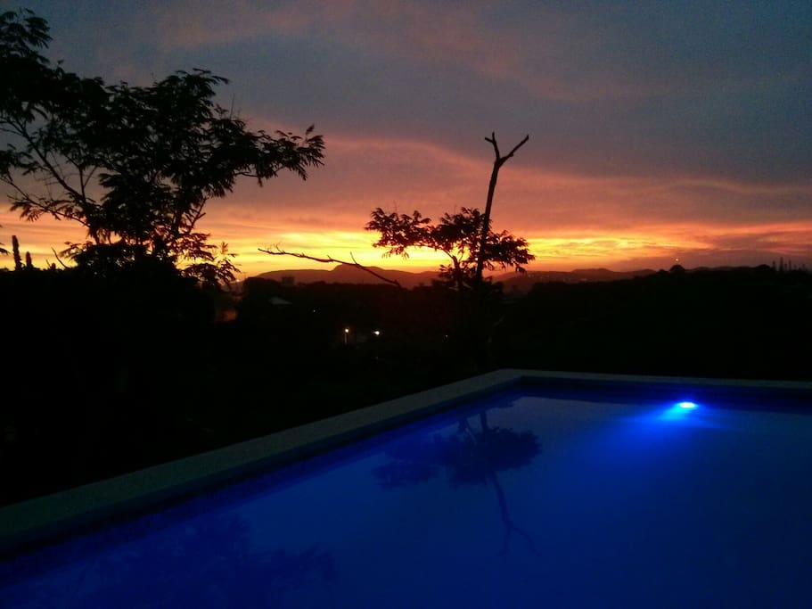 Stunning sunset views from the pool.
