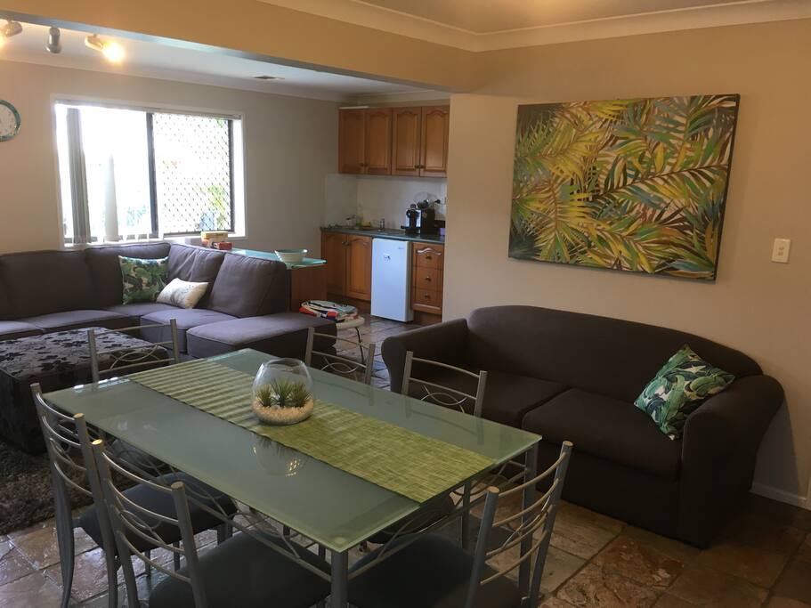 Dining area and kitchenette.