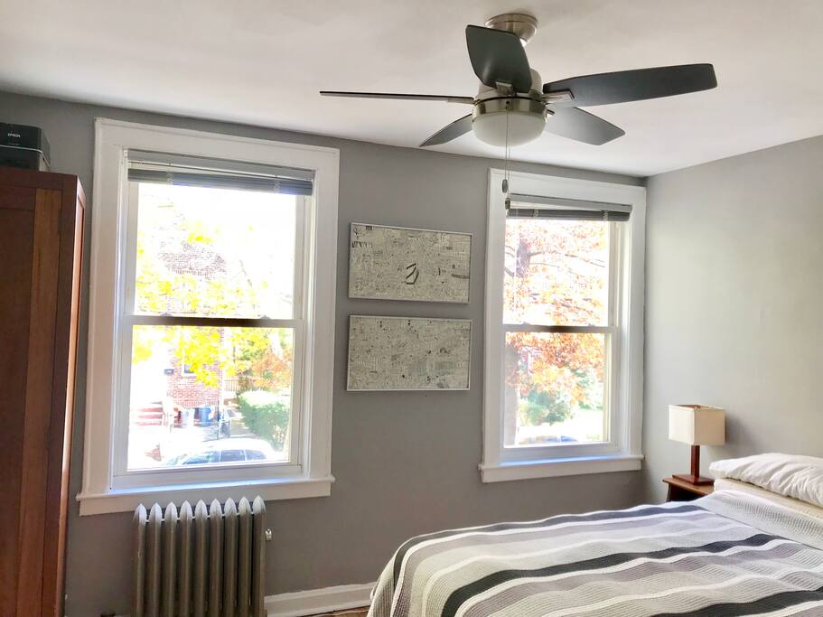 View of the trees from the bedroom.