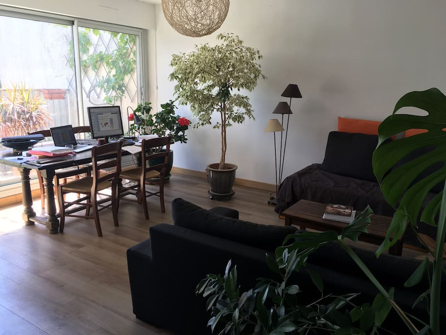 la grande table du salon, pour manger ou pour travailler