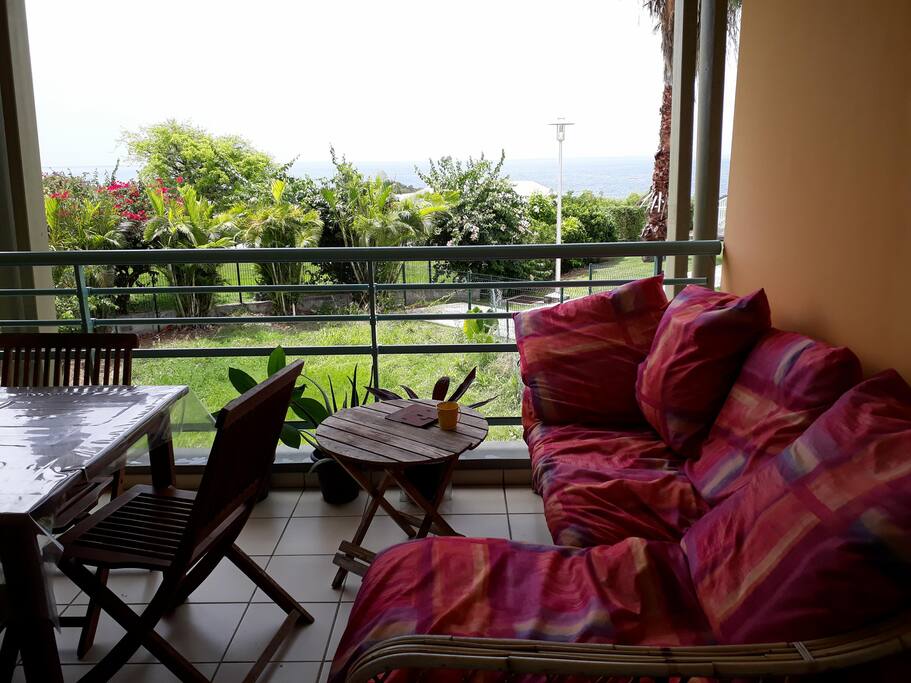 Vue depuis le canapé du balcon