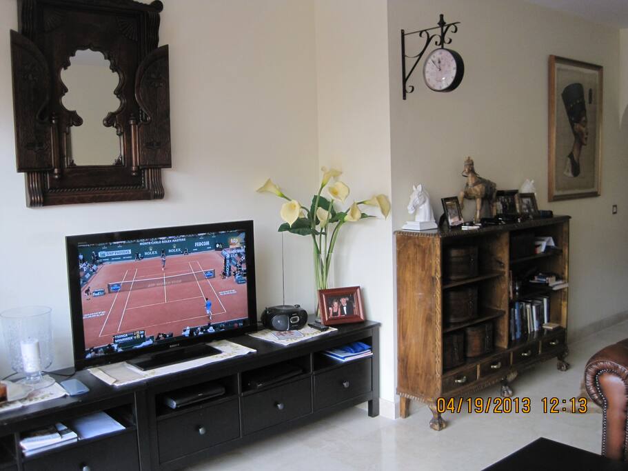 Living room with TV set