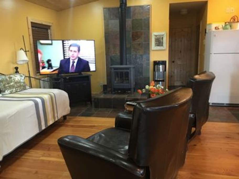 Enjoy DirecTV, Chromecast, Blu-Ray, and WiFi.