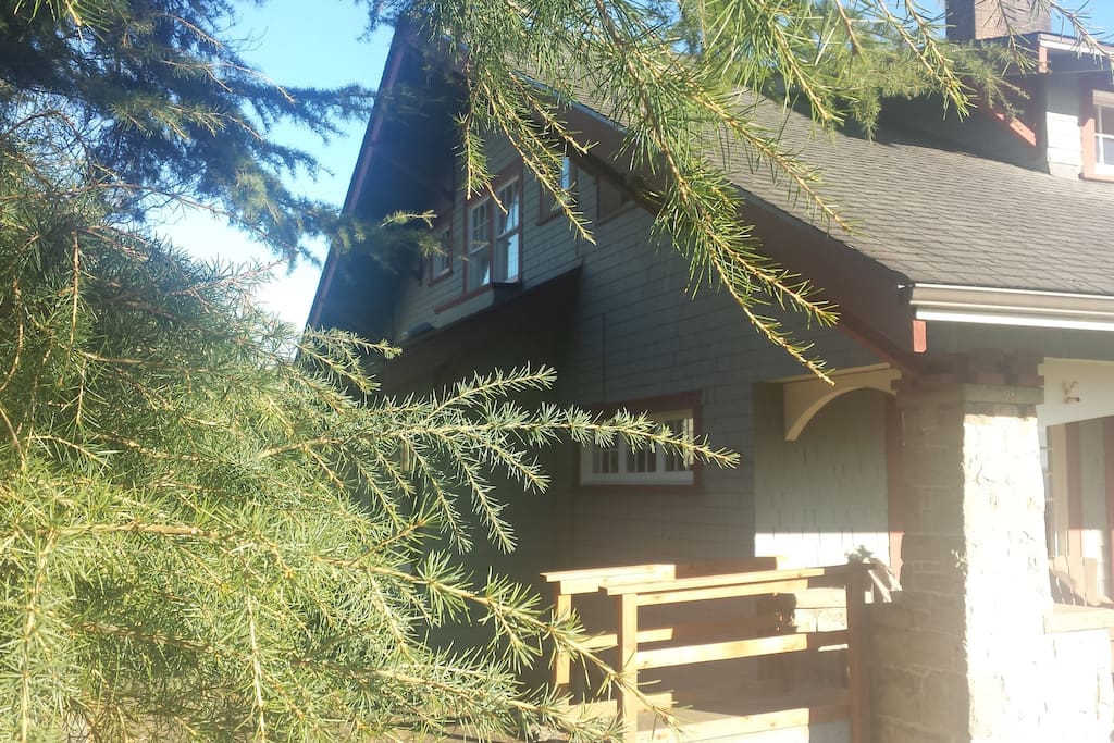 The private room is on the second floor on this driveway side of the house.