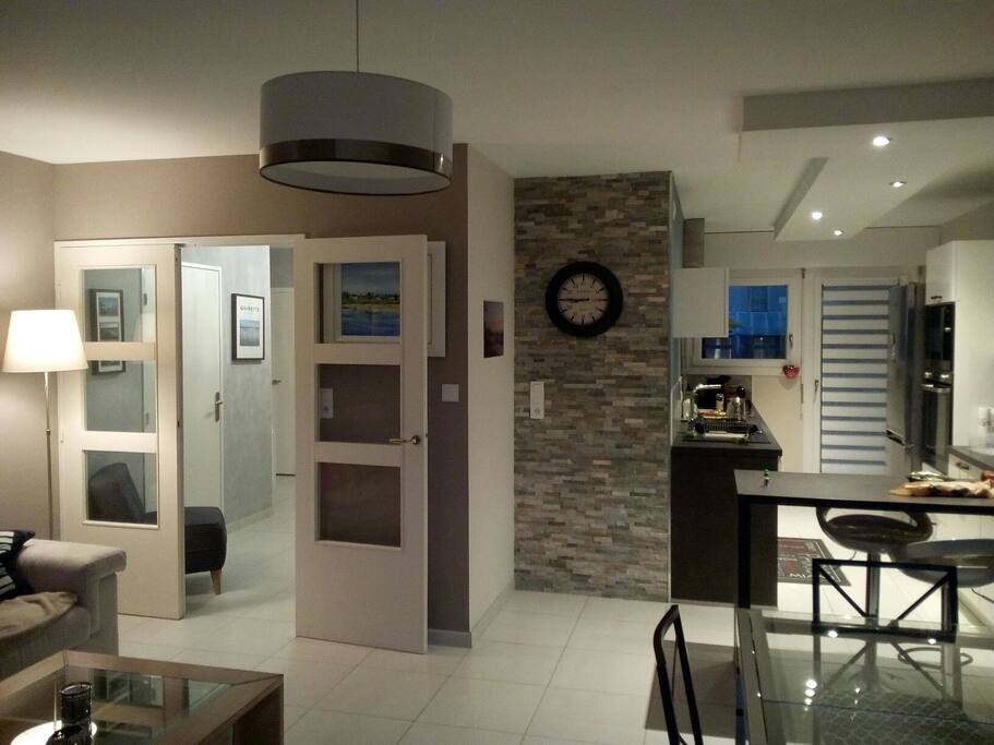salon ouvert sur cuisine