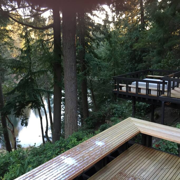 Private Patio with views of the lake below.