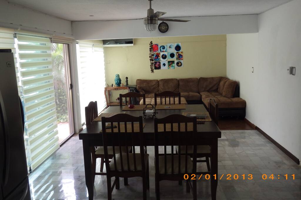 view open plan from kitchen