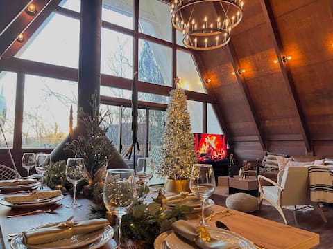 Poconos A frame house | Pool |Game room| Hot tub