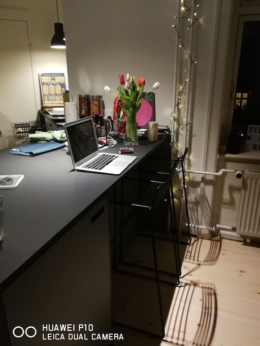 work station in the kitchen