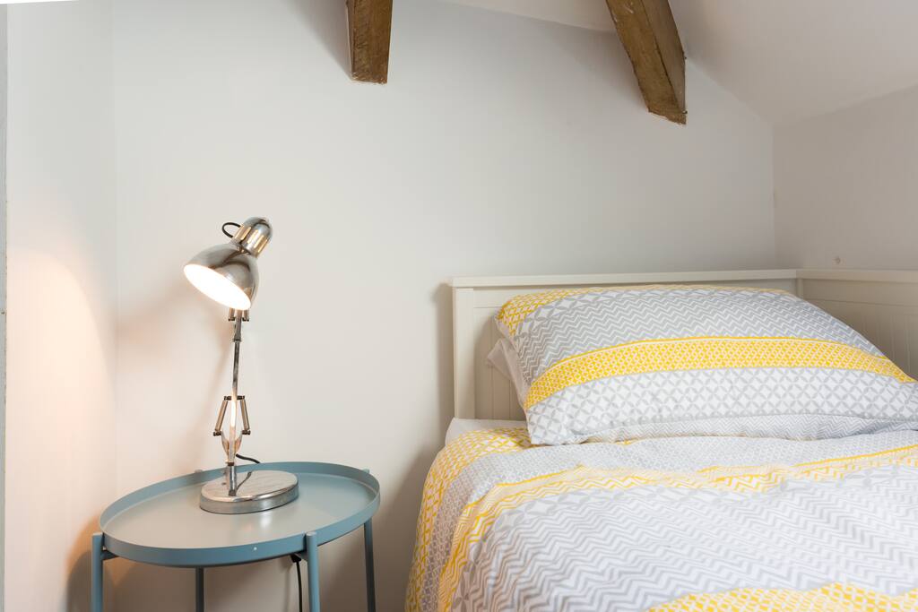 Bedside table and lamp