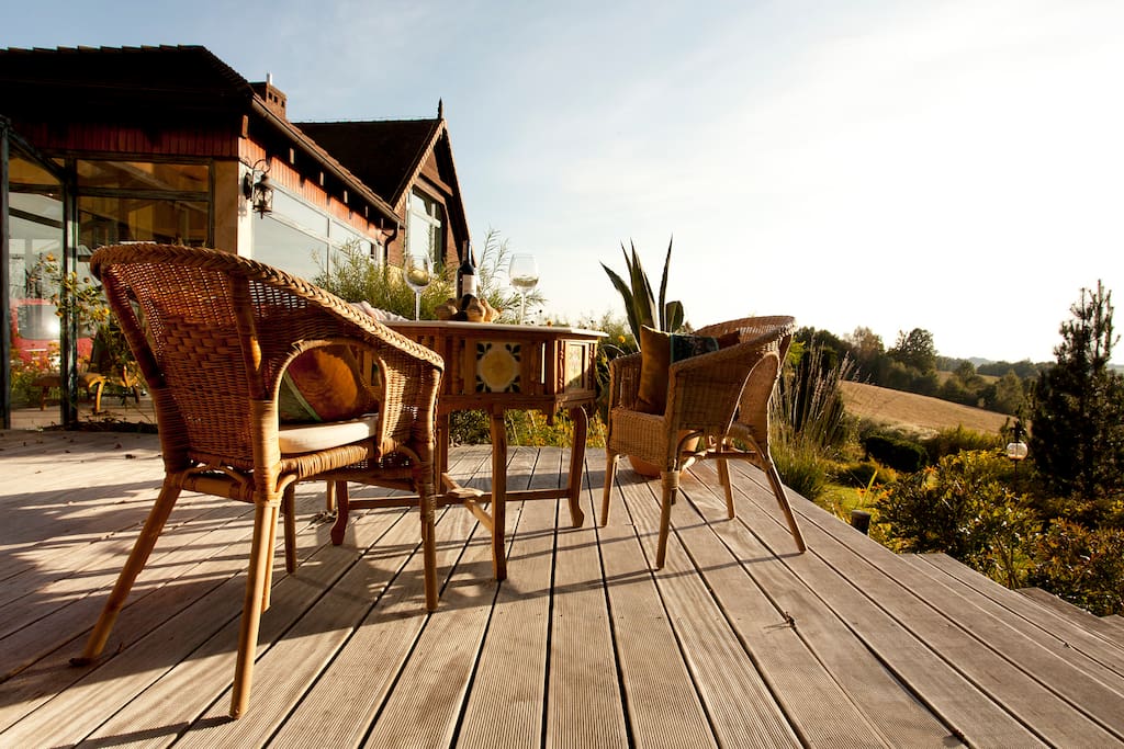 Terrace by the swimming pool