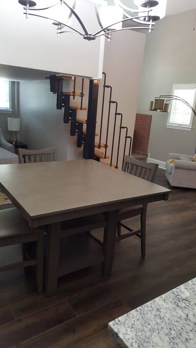View of kitchenette reading area