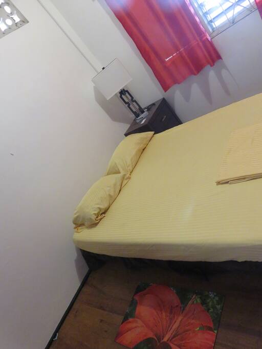 One of two available bedrooms. Both bedrooms are air-conditioned.
