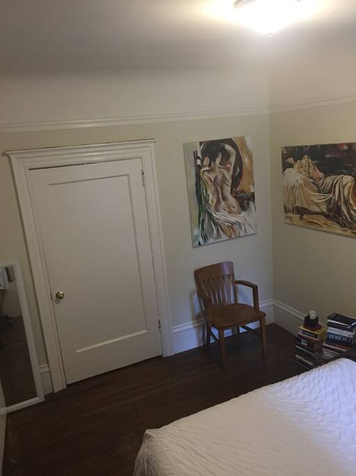 Other side of bedroom. (Note: guests do not ha e access to the closet here. Instead, there is another closet in the hallway just outside the bedroom that can use be used for hanging clothes).
