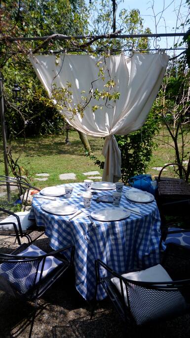 Summer lunch in the gazebo.