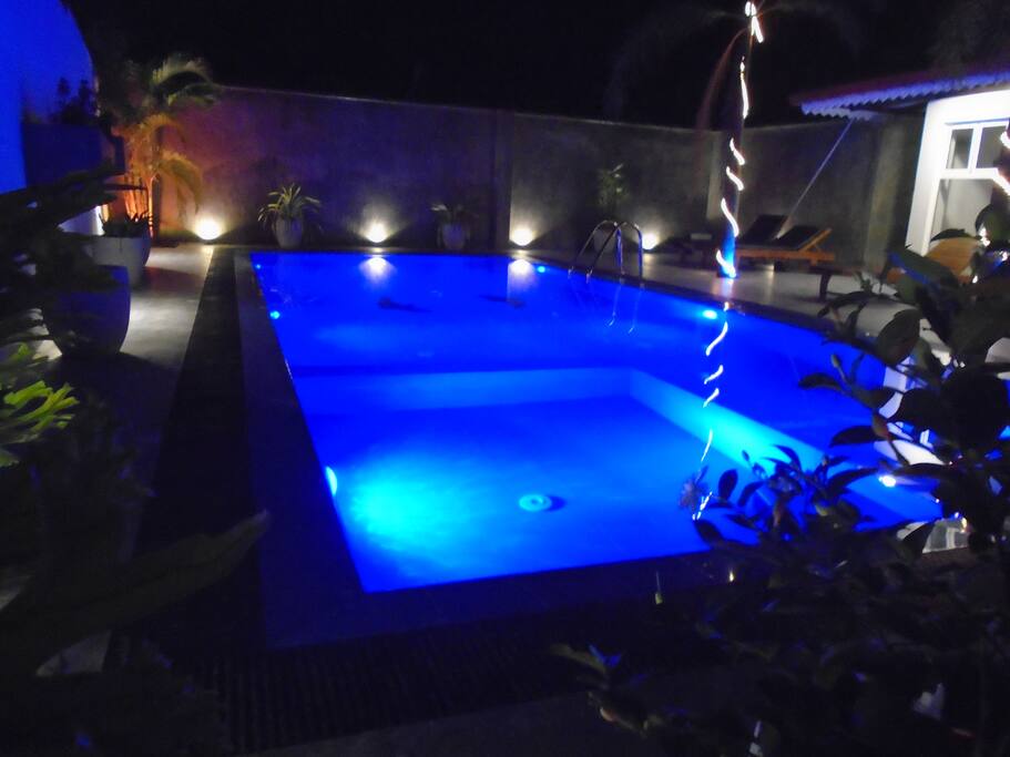 swimming pool in night veiw