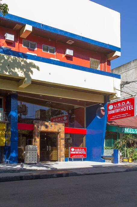 Outside we are right beside 7 eleven convenience store, western union and Angels eatery
